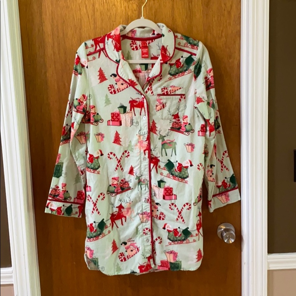 Christmas flannel nightshirt small 100% cotton